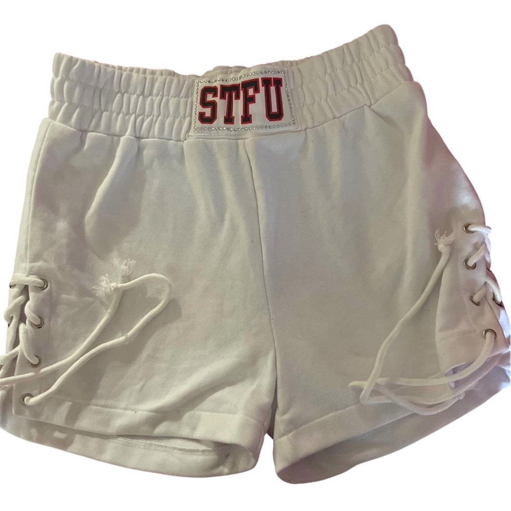 White Akira Shorts